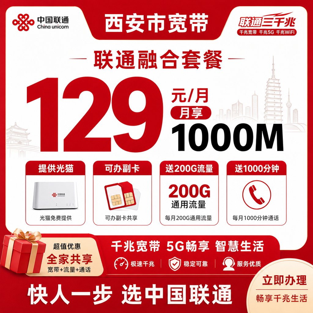 联通融合宽带宣传图